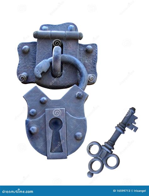 Old Lock And Key Isolated Stock Image Image Of Antique 16599713