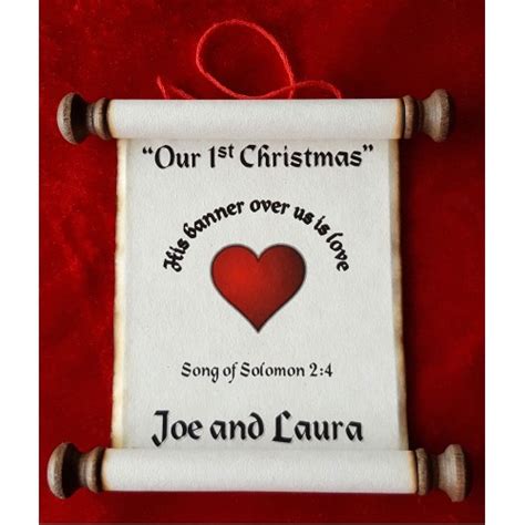 His Banner Over Us Is Love 1st Christmas Scroll Ornament Scrolls