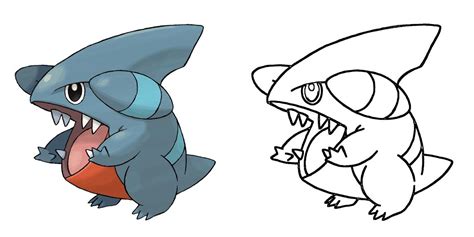 Gible Coloring Page Print Ideashortcut