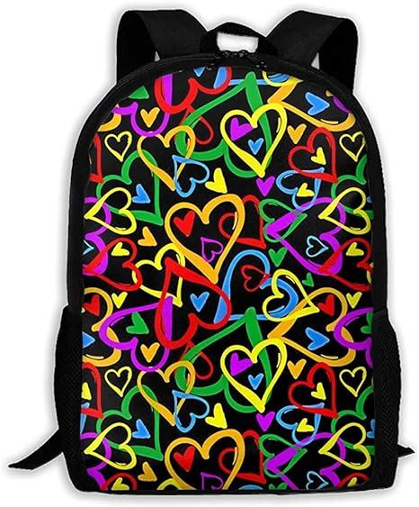 backpack gay pride rainbow coloured with hearts mochilas escolares mochilas escolares