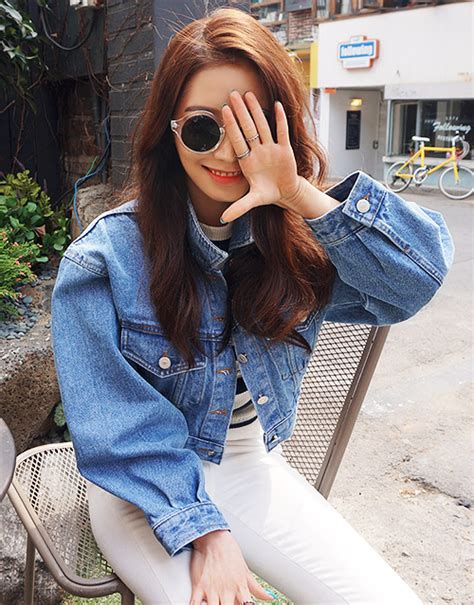 [stylenanda] cropped denim jacket korean fashion fashion korean fashion trends