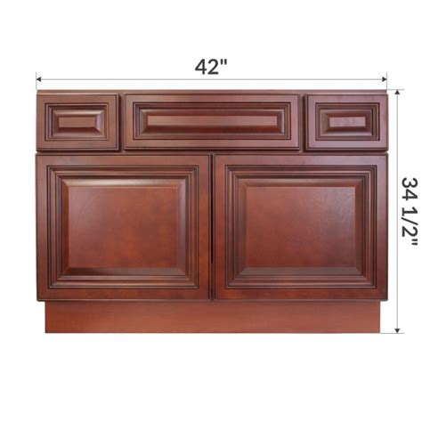 If the kitchen has a 9 foot ceiling, the largest standard size wall cabinets, 42 inches high, are used. VSB4221345 Cherryville 42" Vanity Sink Base Cabinet (RTA): RTA Bathroom Cabinets