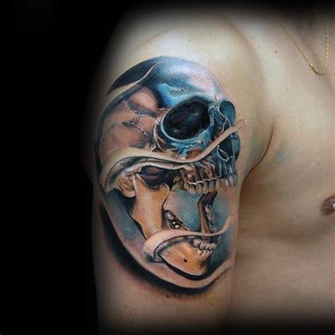 50 Realistic Skull Tattoos For Men Masculine Design Ideas