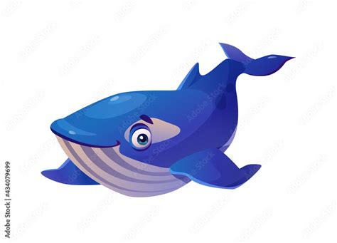 Sperm Whale Isolated Cachalot Underwater Animal Childish Cartoon