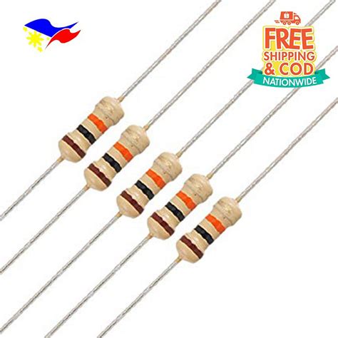 carbon film resistors 10k 1k 2m ohms 1 4 watts ±5 5pcs shopee philippines