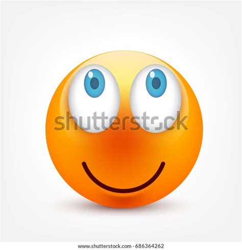 Smiley Blue Eyesemoticon Set Yellow Face Vector De Stock Libre De