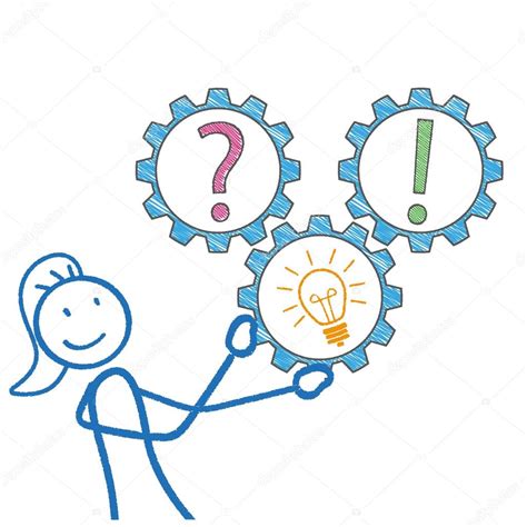 Stickwoman Gears Question Answer Stock Vector Image By ©limbi007 101179284