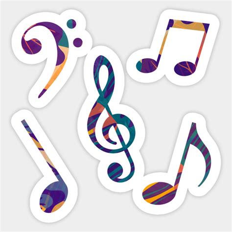 Music Notes Sticker Pack Treble Clef Sticker Teepublic