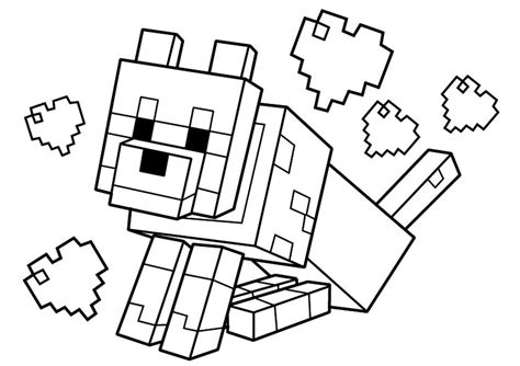 Wolf In Minecraft Coloring Page Free Printable Coloring Pages For Kids