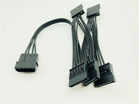 4pin 18awg Wire For Hard Drive Ide Molex To 5 Port 15pin Sata Power
