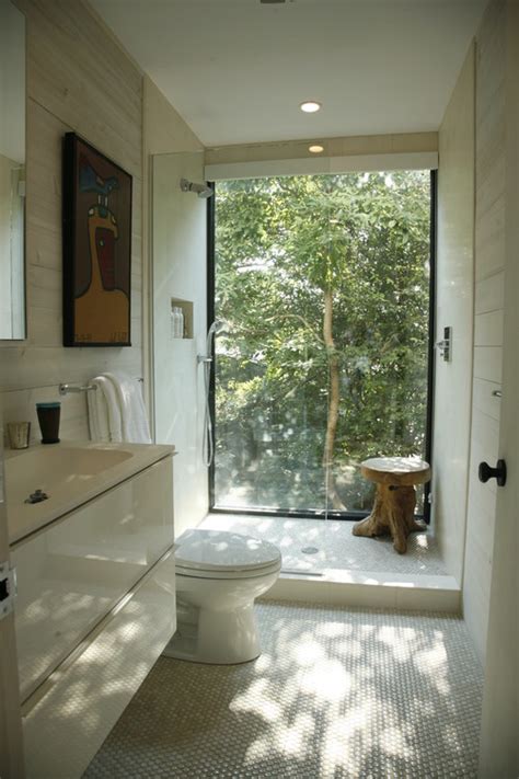 Window In Shower Eclectic Bathroom Natural Bathroom