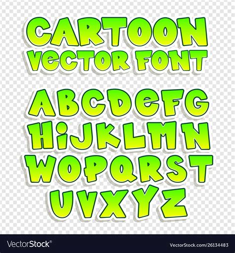 Cartoon Font Royalty Free Vector Image Vectorstock