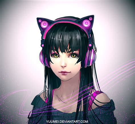 Yuumei Axent Wear Original 1girl Animal Ear Headphones Animal Ears