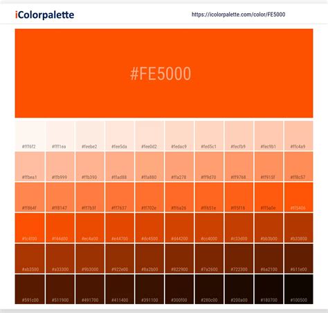 Pantone Orange 021 C Color Hex Color Code Fe5000 Information Hsl