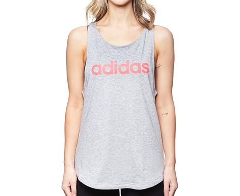 Adidas Womens Essentials Linear Loose Tank Top Medium Grey Heather