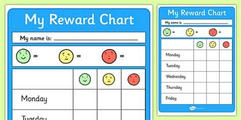Editable Reward Chart Reward Chart School Reward Behaviour