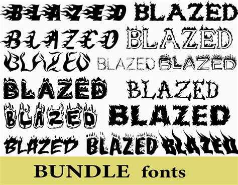 Fire Font Flame Font Bundle 14 Fonts Font For Cricut Silhouette Font