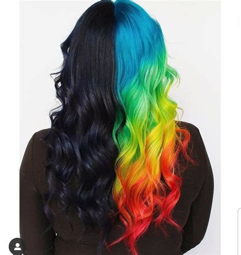 Pin By Kathren Heslor On Vivids In 2020 Split Dyed Hair Rainbow Hair