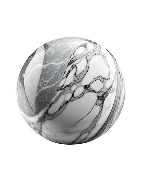 Marble Stone Ball Isolated On Transparent Created With Generative Ai