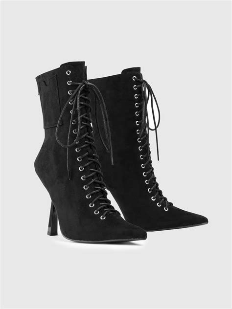 lace up pointed toe ankle boots cider