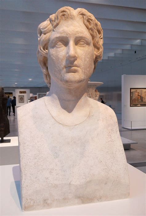Marble Head Of Alexander Copy From 130 Ad Of An Original Lysippos