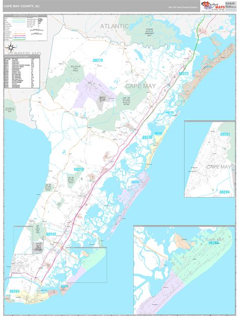 Cape May County Nj Wall Map Premium Style By Marketmaps Mapsales