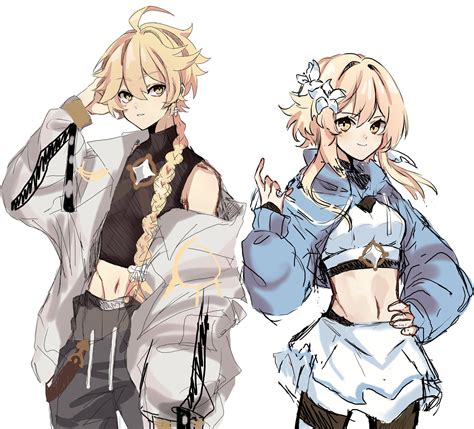 Xu Morcb On Twitter Traveler Aether And Lumine Character Design Character Art Anime