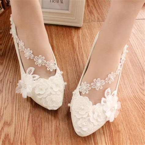 Check spelling or type a new query. Full sizes Girls Bridesmaid Ivory White lace wedding flats ...