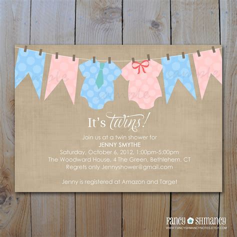 Twins Baby Shower Invitations Printable Invitation Design Blog