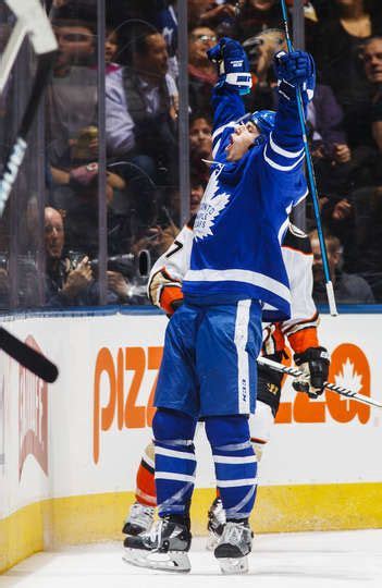 Mitch Marner 16 Of The Toronto Maple Leafs Celebrates After Scoring On