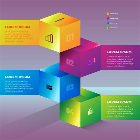3d Infographic Colorful Abstract Shaped Design Element 556094 Vector