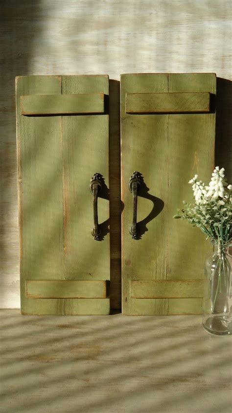 Country Primitiveshabby Chic Decor Handmade Wooden Shutters W