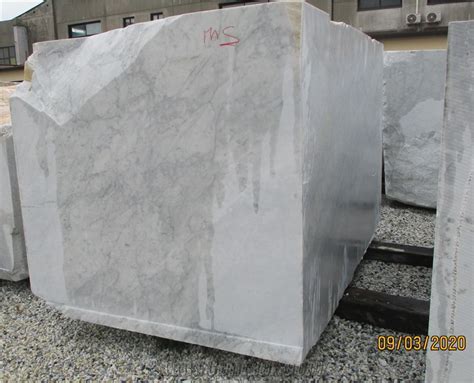Bianco Carrara Marble Blocks From Italy