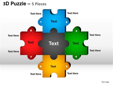 Also, creative designs of one, two, three and four steps diagrams are provided, to cover each jigsaw pieces topic. 5 puzzle pieces powerpoint presentation templates