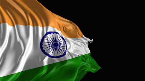 Flag Of India Beautiful 3d Animation Of India Flag With Alpha Channel