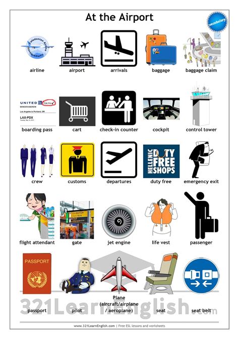 Learn English Com Vocabulary At The Airport Level B Worksheets Samples