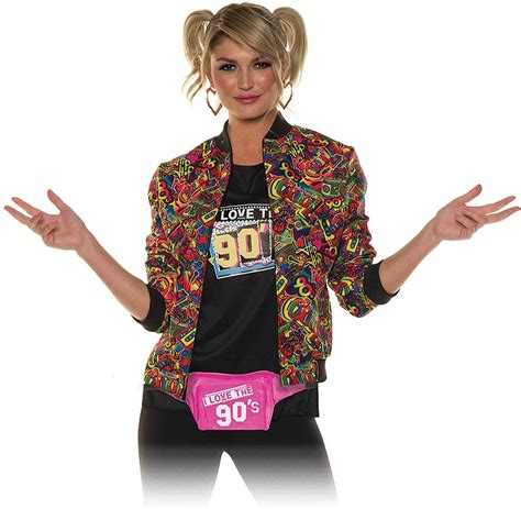 Underwraps 90s Print Jacket Hip Hop Adult Women Clothing Costume 30252