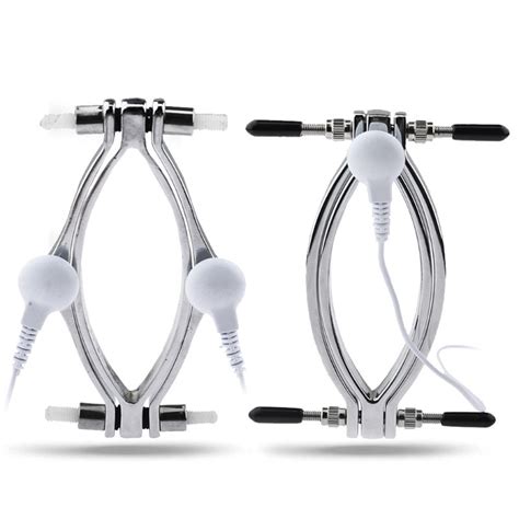 Electric Shock Accessory Stainless Steel Labia Clamp Vaginal Speculum