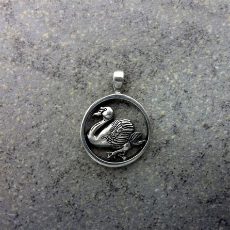 Swan Pendant Charm Bird Jewelry Silver 14k Gold All Animal Handmade In