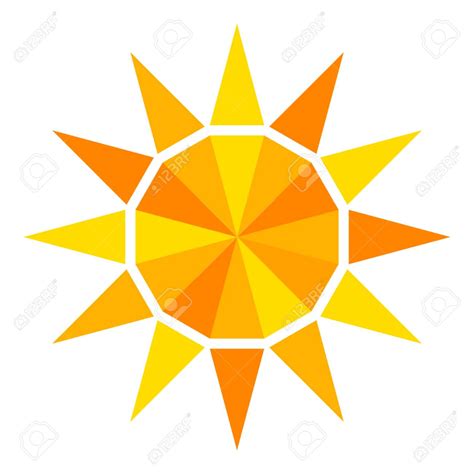 Sun Geometric Icon Stock Vector 90822538 Triangle Art Sun Outline