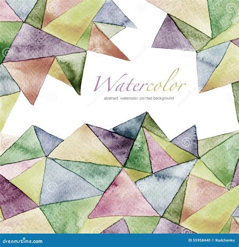 Abstract Watercolor Geometric Pattern Background Stock Photo Image Of