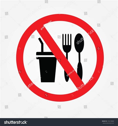 No Cooking Signno Food Or Drink Allowed Vector Royalty Free Stock