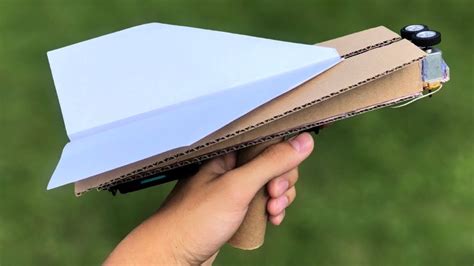 How To Make Paper Airplane Launcher From Cardboard Youtube