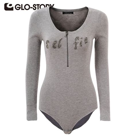 Glo Story Women Jumpsuits 2018 Chic Sexy Long Sleeve Sweater Skinny