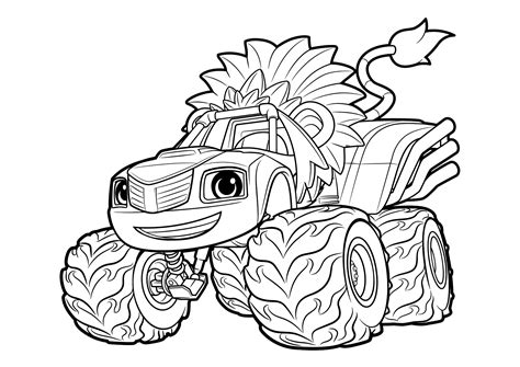Blaze Monster Machine Coloring Page Printables Sketch Coloring Page