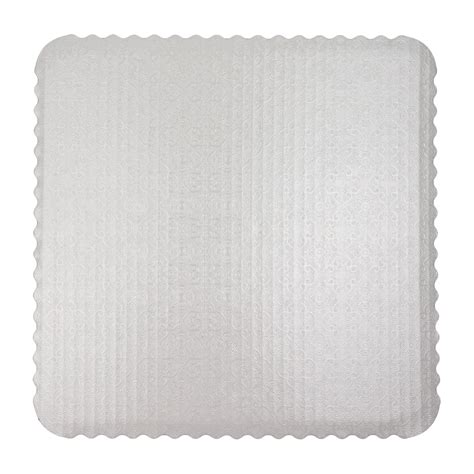 Ocreme White Scalloped Corrugated Square Cake Board 10 Pack Of 10
