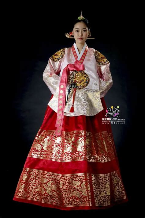 Royal Hanbok Dress Custom Made Bronzing Women Korean National Costumes