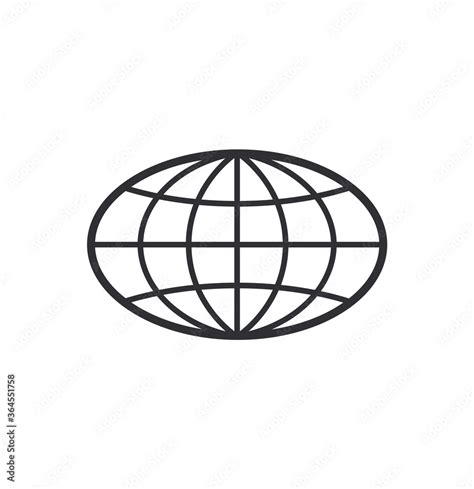 Obraz Ikona Globu Symbol świata Owalna Kula Ziemska Świat Ikon