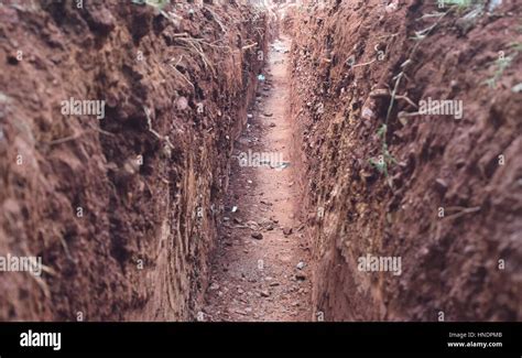 Dirt In A Trench Hole Stock Photo Alamy