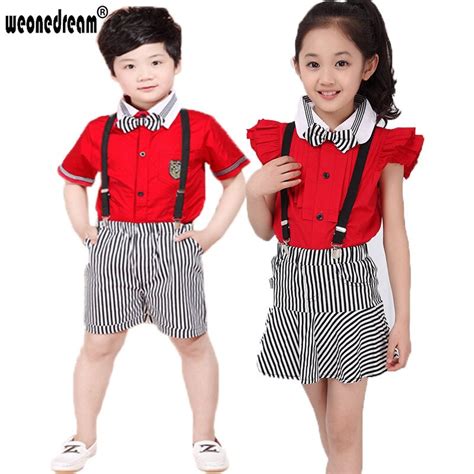 Weonedream 2017 Summer Children Clothing Sets Short Sleeves Stripe Kids